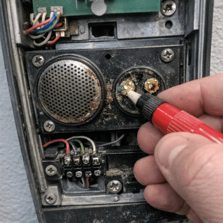 Überprüfungen an einer geöffneten Außenstation durch einen Elektriker